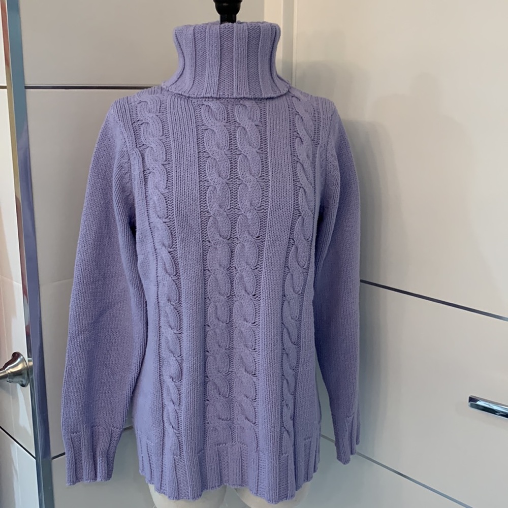 WinterSilks NWT Lavender Turtleneck Sweater size Large